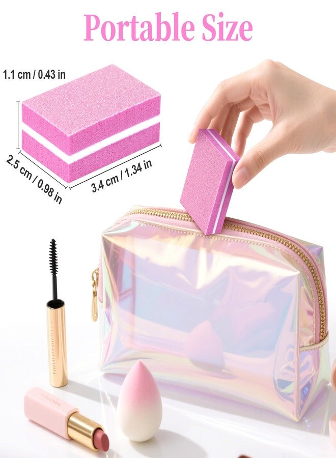 RAQEHO 100 Mini Nail Buffers Block - 80/100 Grit Mini Buffing Block limas para uñas Fingernail Files Bulk Dual Grit Nail Files for Acrylic Gel Natural Nails Manicure Pedicure Portable Nail Care Kit - Image 2